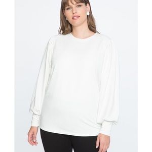 Eloquii White Favorite Puff Sleeve Top 18/20